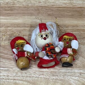 Vintage Handcrafted Wooden Christmas Ornaments